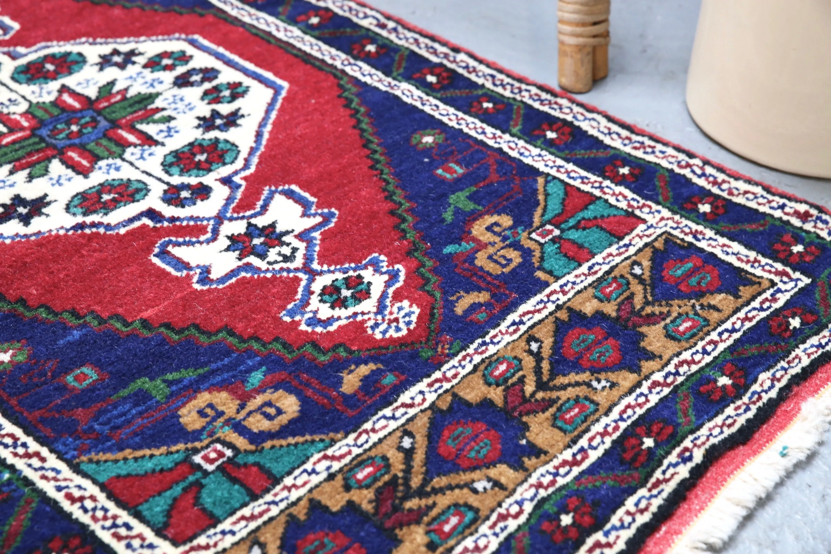 Vintage Mini Turkish Rug 2ftx3.4ft