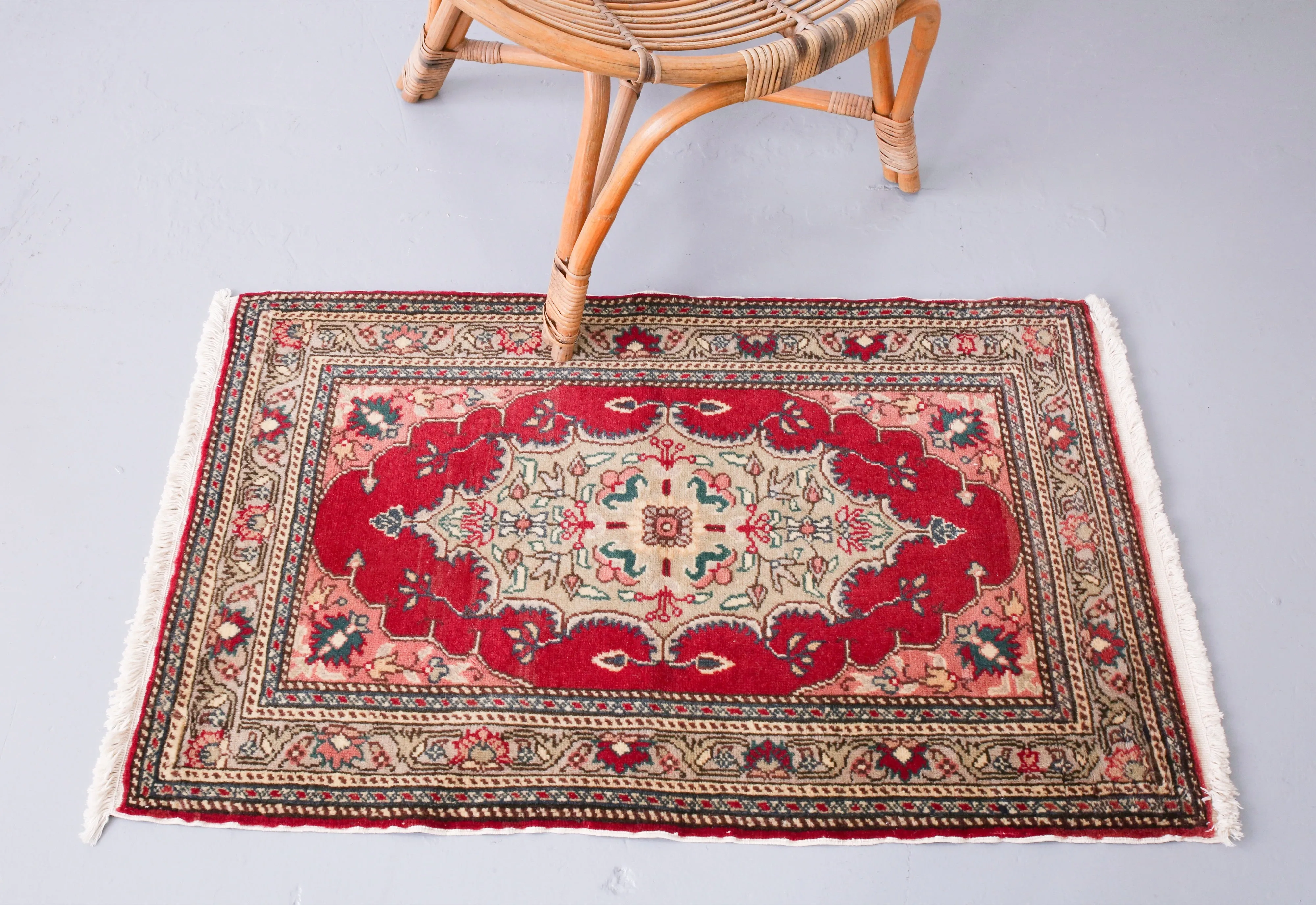 Vintage Mini Turkish Rug 2ftx3.5ft