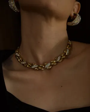 Vintage Pavé Articulated Statement Necklace