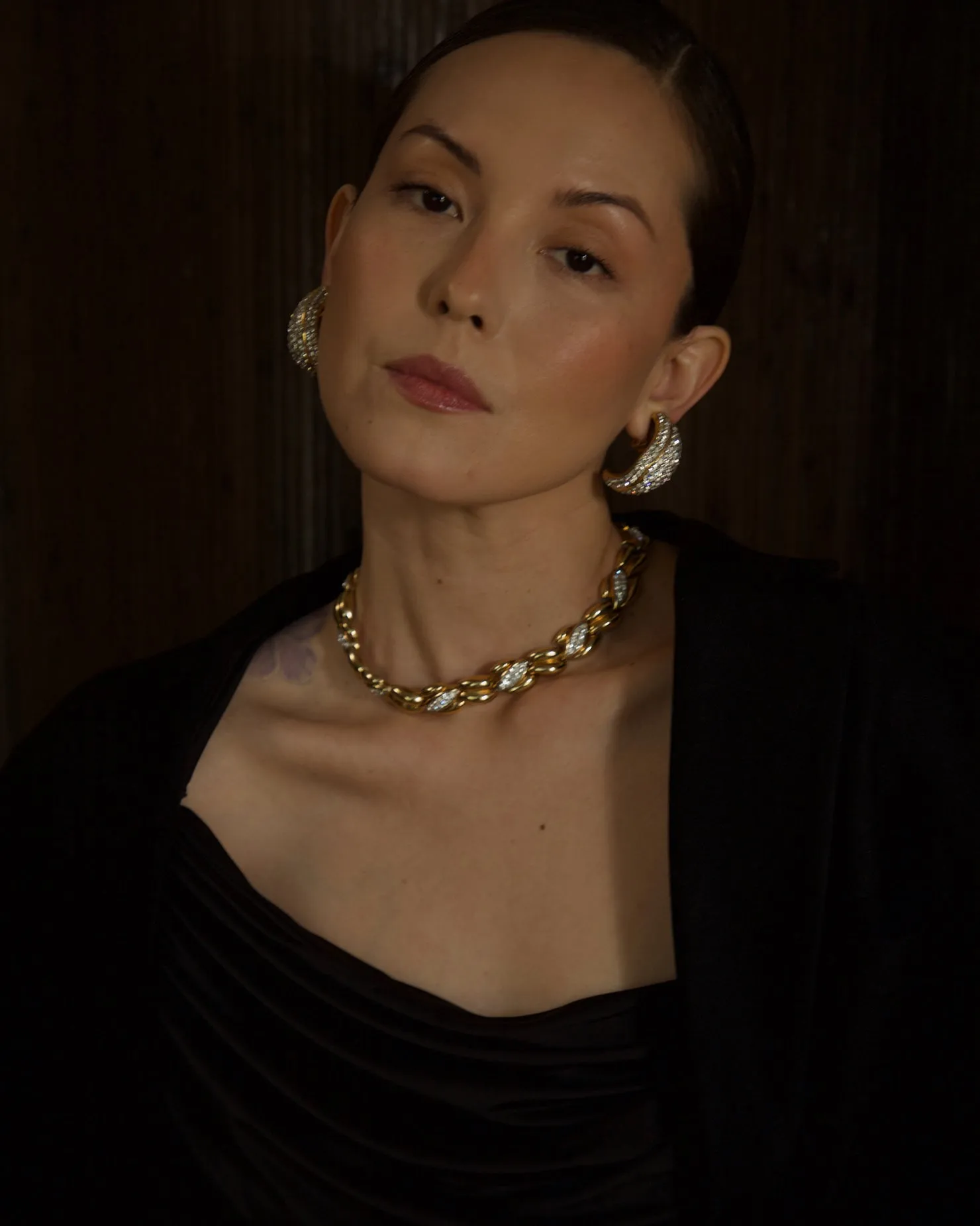 Vintage Pavé Articulated Statement Necklace