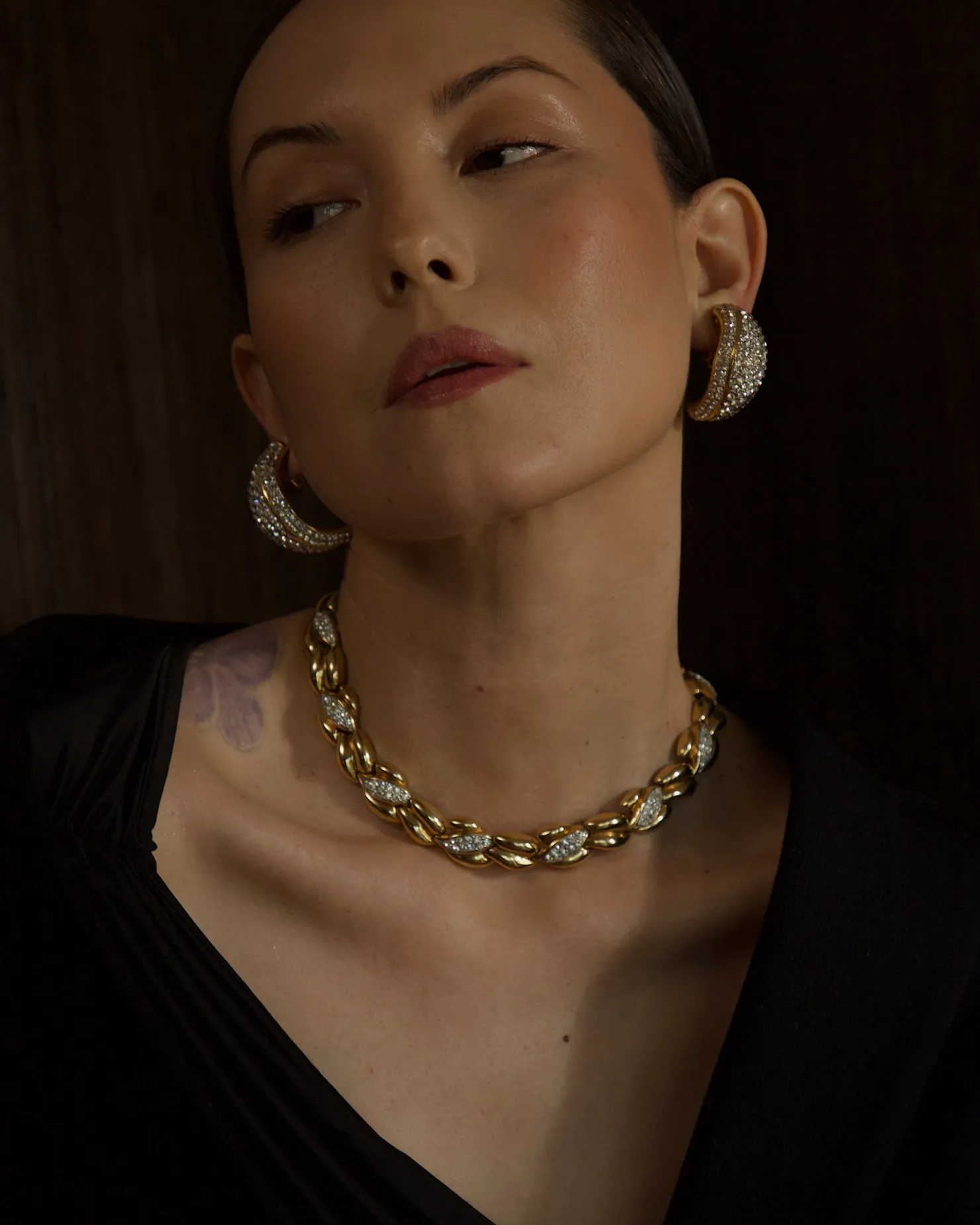 Vintage Pavé Articulated Statement Necklace