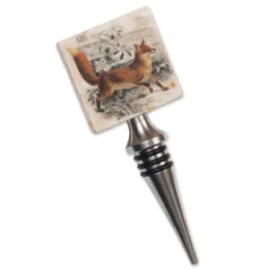 Vintage Red Fox Marble Wine Stopper