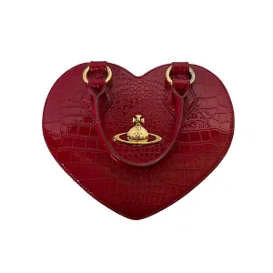 Vivienne Westwood Red Croc Embossed Heart Bag
