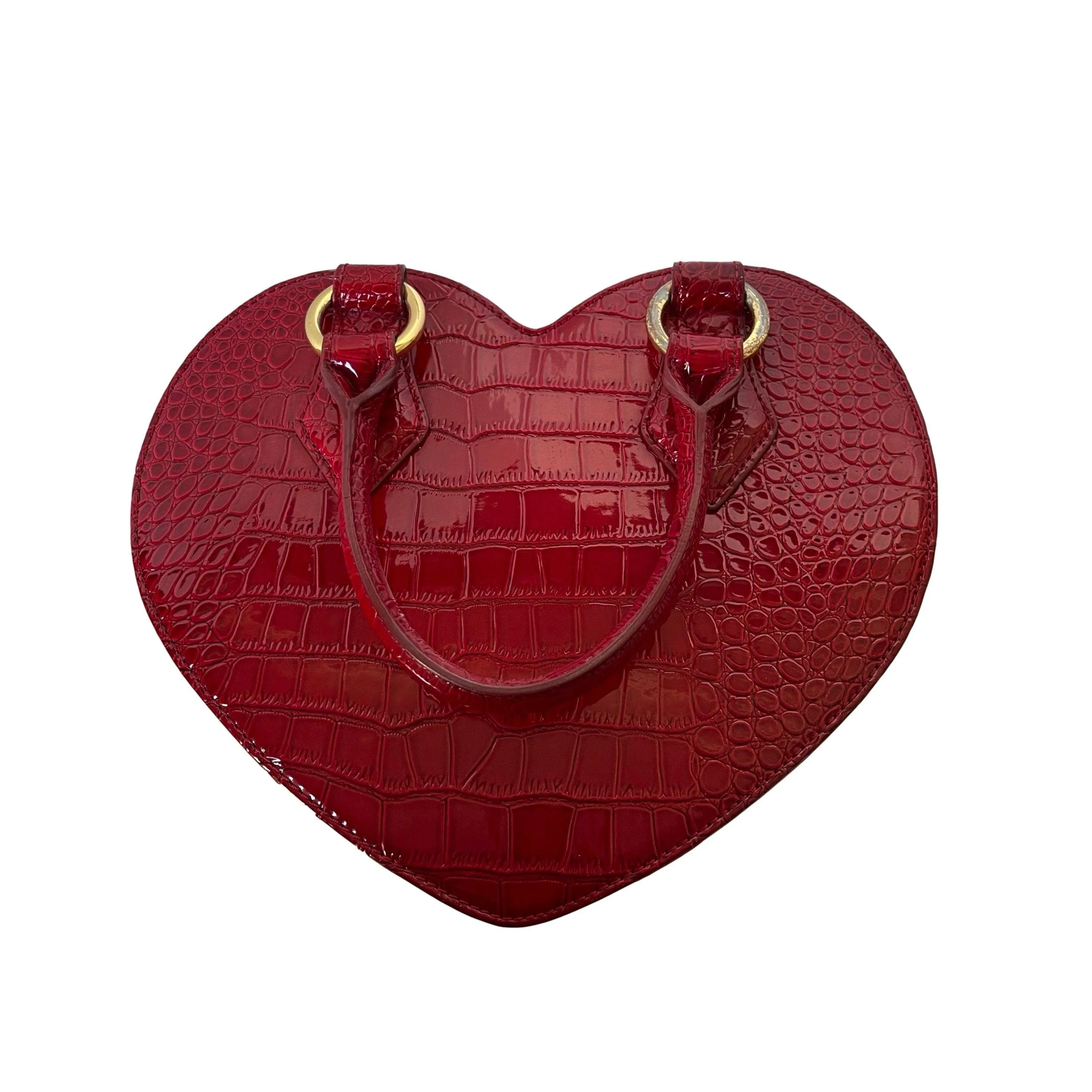 Vivienne Westwood Red Croc Embossed Heart Bag