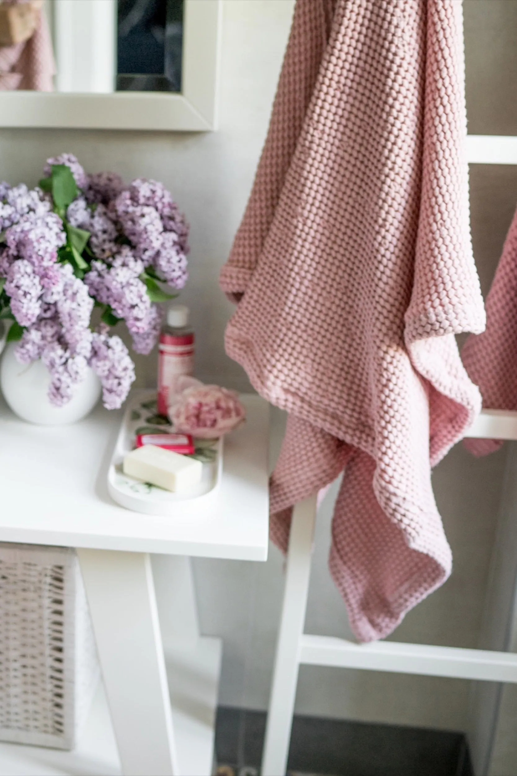 Waffle bath towels