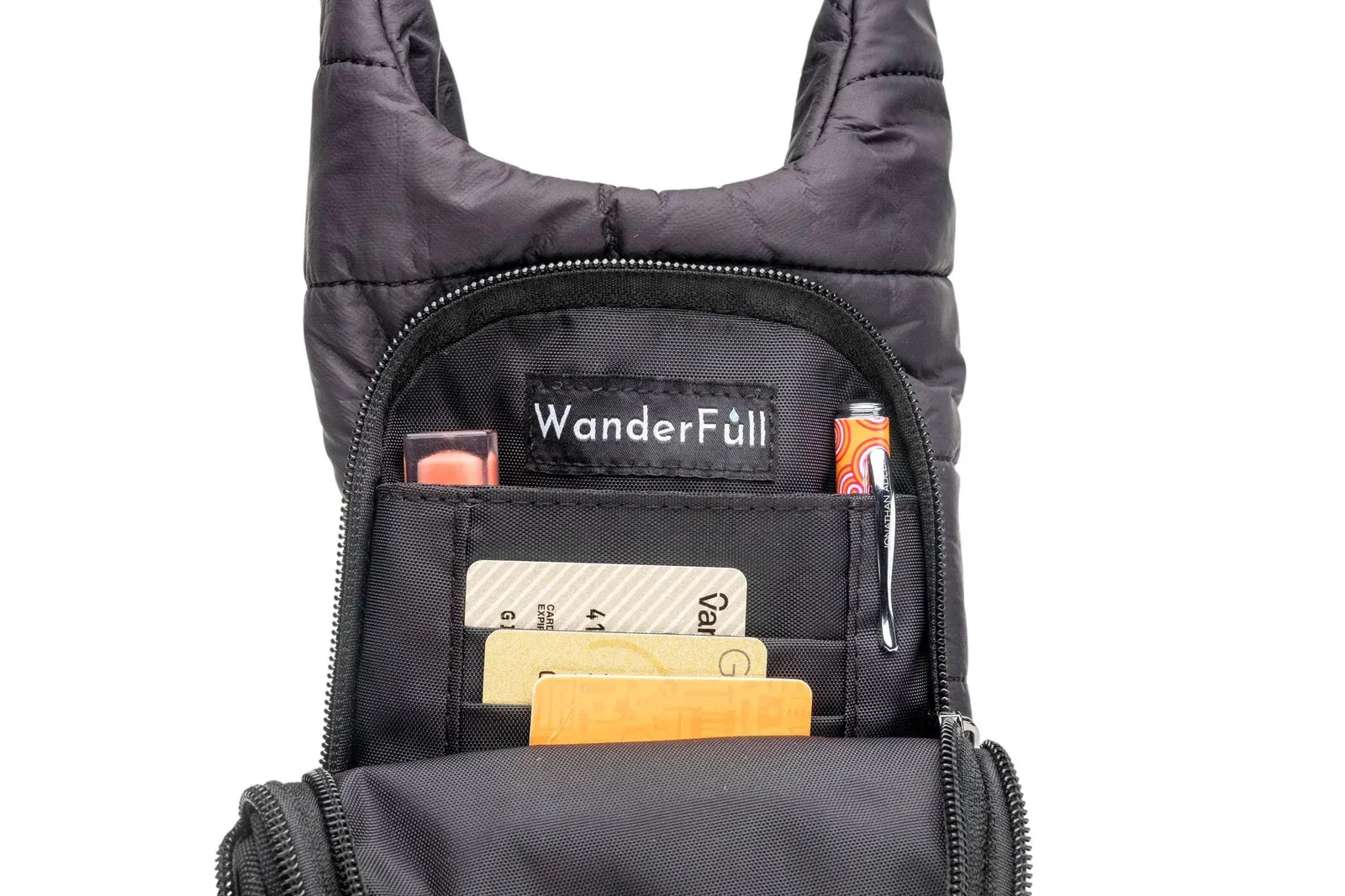 WANDERFULL MATTE HYDROBAG | BLACK WITH GRAY / BLACK / WHITE STRAP