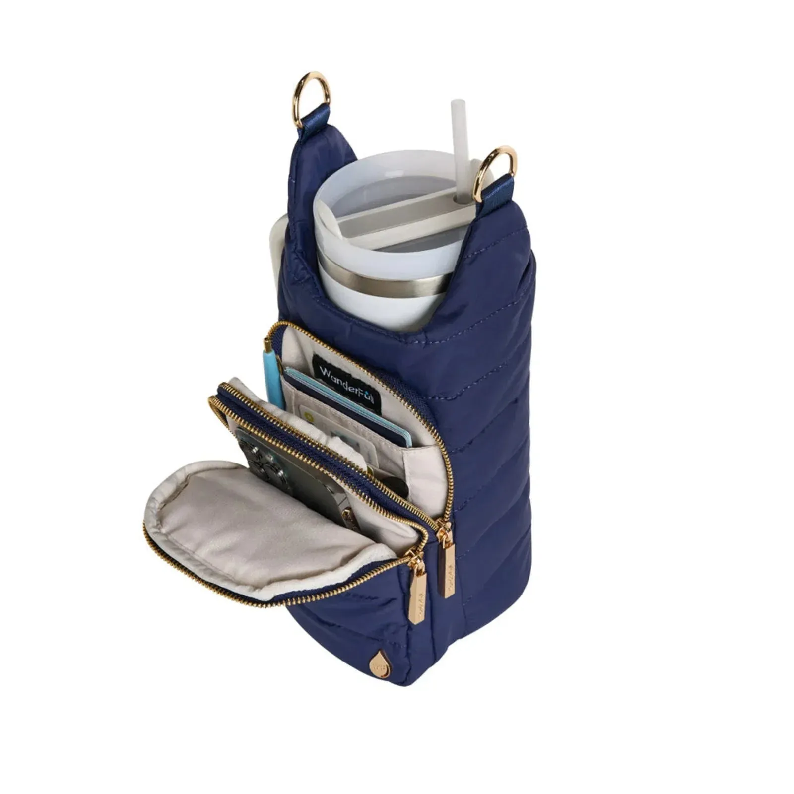 WANDERFULL MATTE HYDROBAG | NAVY WITH SOLID VEGAN LEATHER STRAP