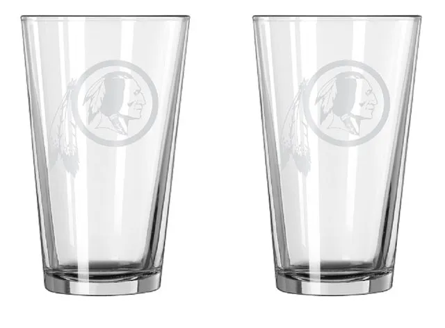 Washington Football Team Glass Pint Frost Design 2 Piece Set
