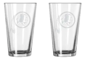 Washington Football Team Glass Pint Frost Design 2 Piece Set