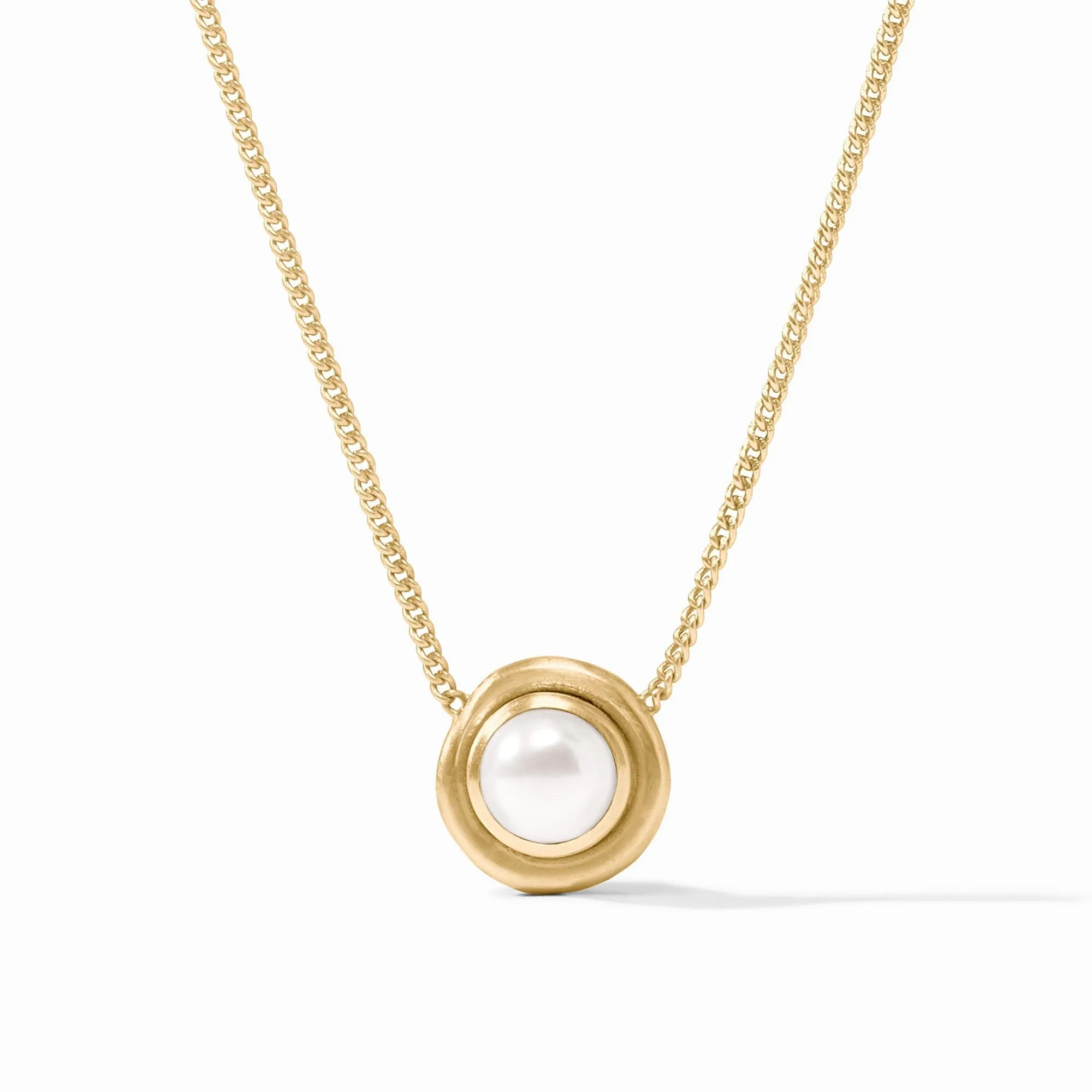 Wave Stone Delicate Necklace in Pearl