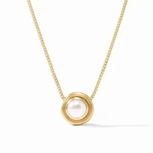 Wave Stone Delicate Necklace in Pearl