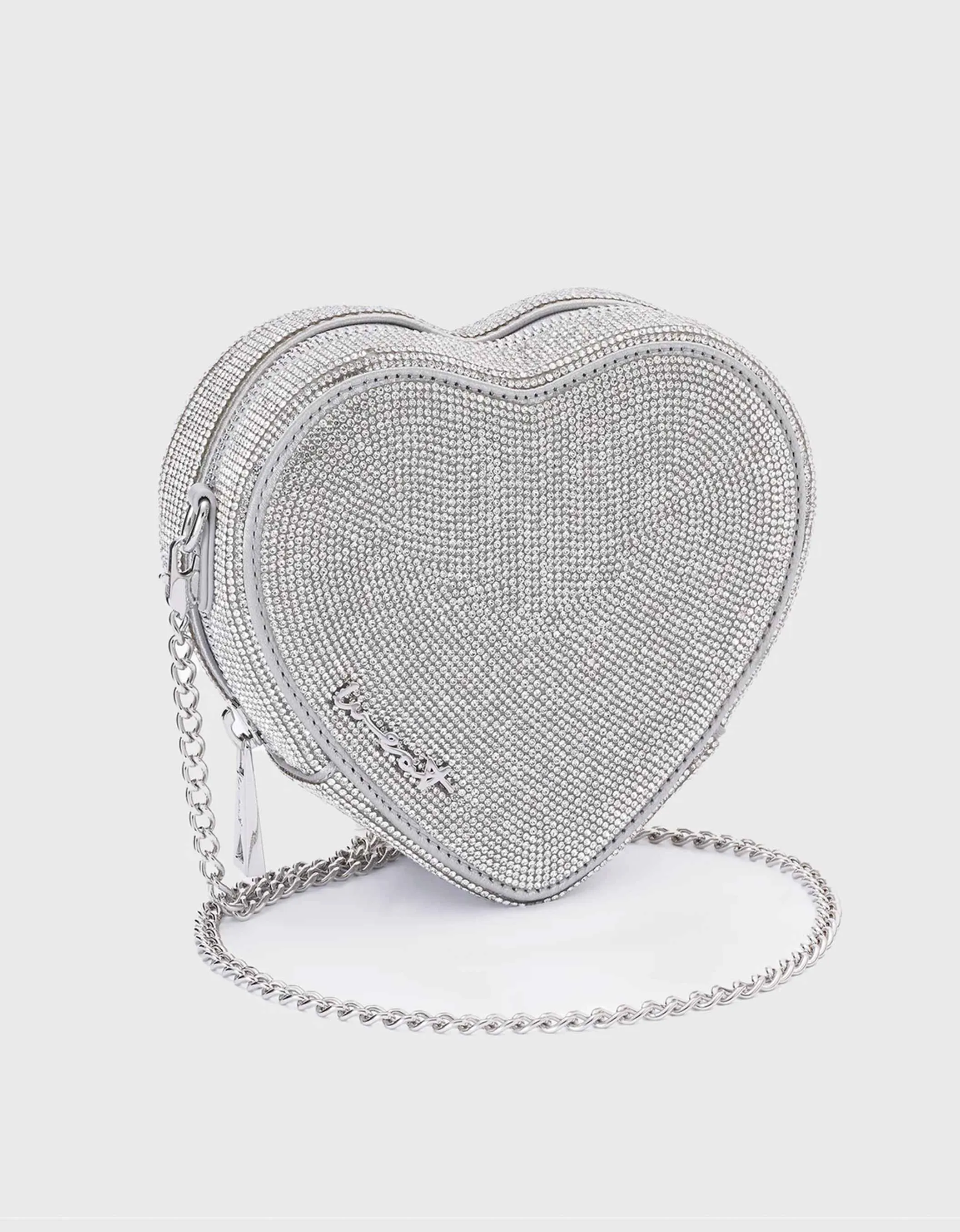 WEAT - HEART BAG CRYSTAL GLITZERSTEINE SILBER
