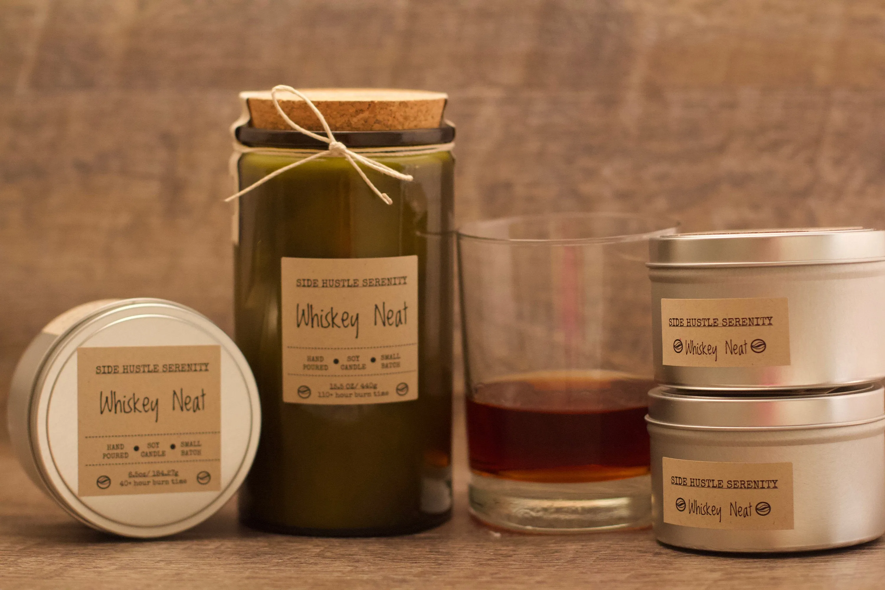 Whiskey Neat | Scented Soy Candle | 15.5oz