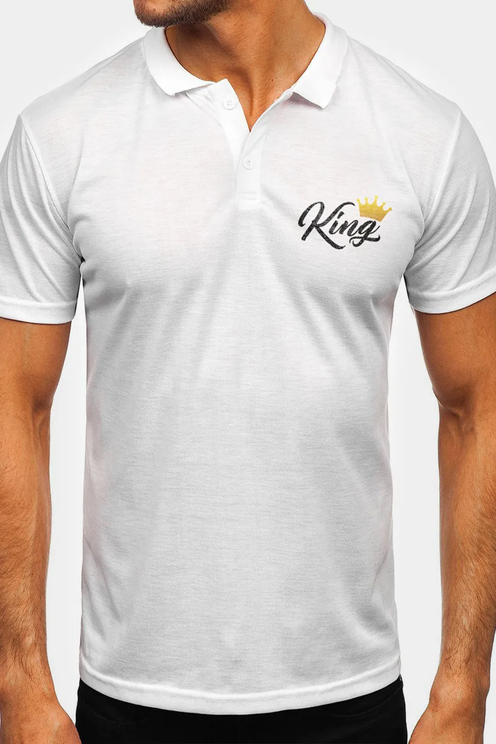 White King Crown Chest Printed Mens Polo Shirt