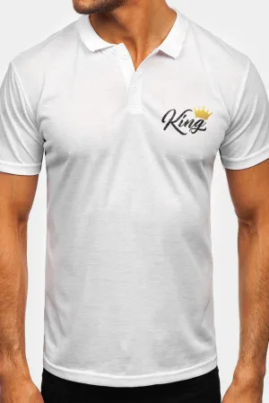 White King Crown Chest Printed Mens Polo Shirt