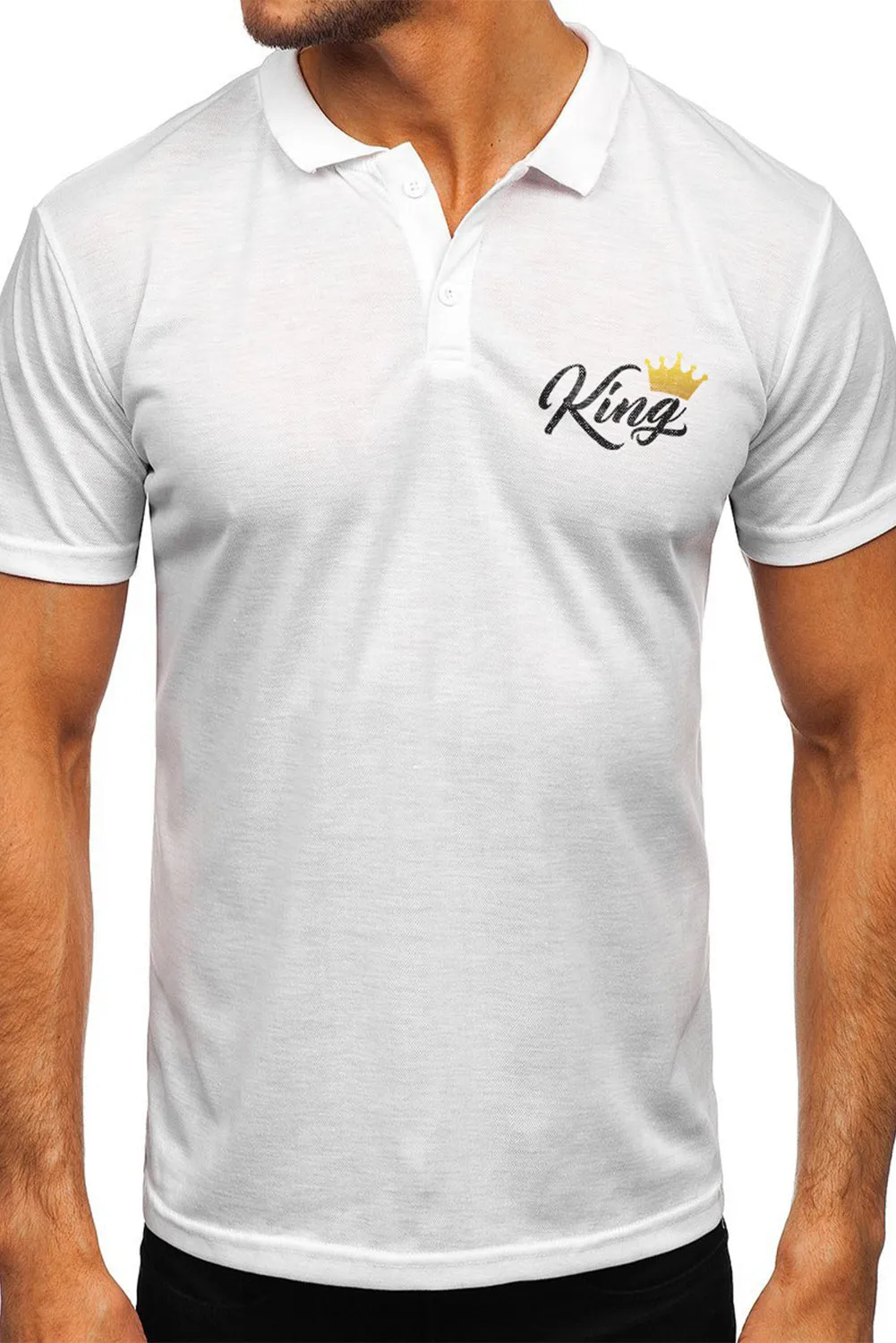 White King Crown Chest Printed Mens Polo Shirt
