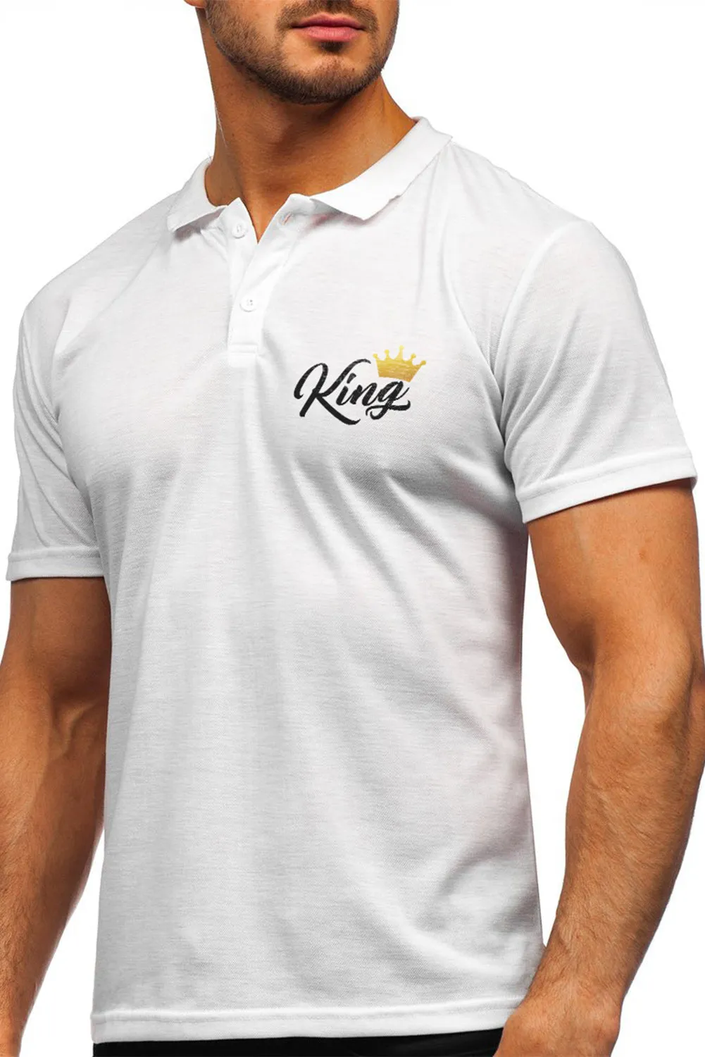 White King Crown Chest Printed Mens Polo Shirt