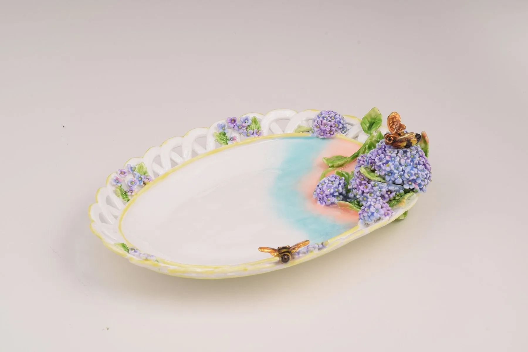 White Plate Decorated Trinket Box
