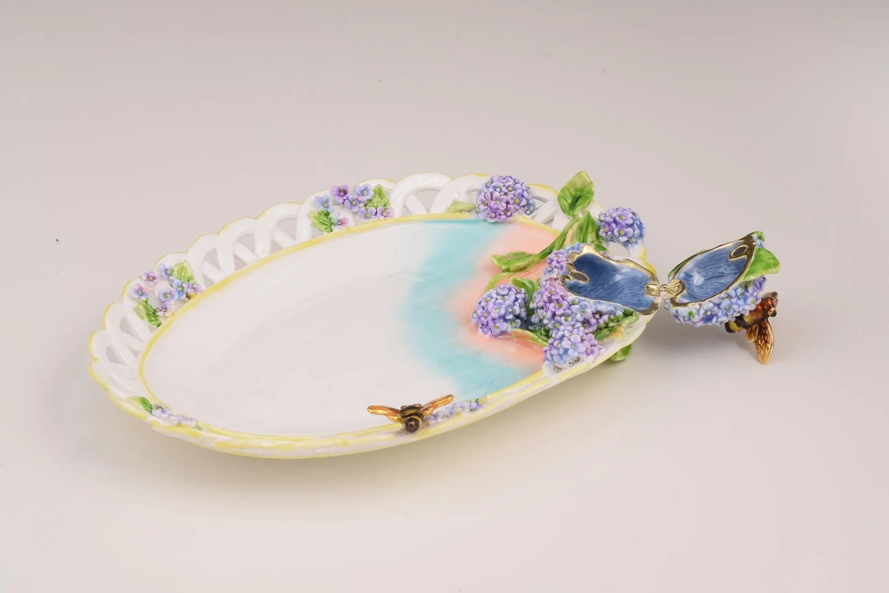 White Plate Decorated Trinket Box
