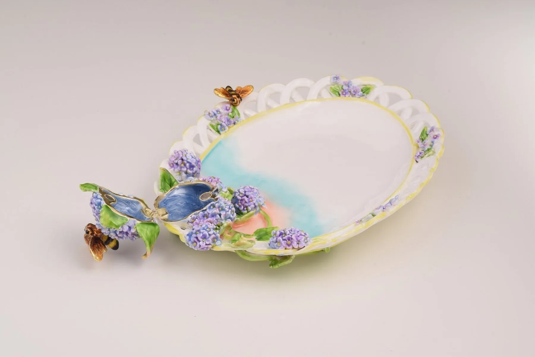 White Plate Decorated Trinket Box