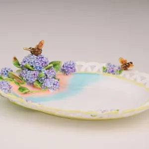 White Plate Decorated Trinket Box