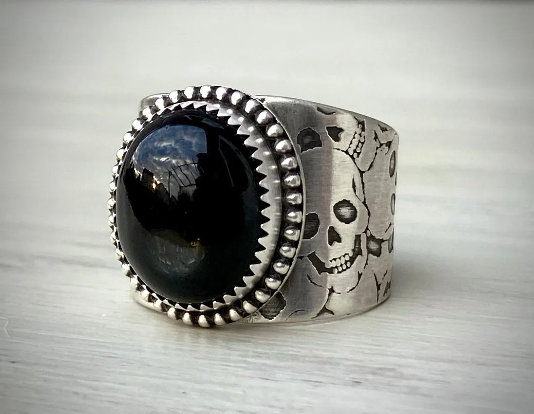 Wide Band Spooky Ring- Made to Order