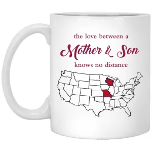 Wisconsin Missouri The Love Between Mother And Son Mug