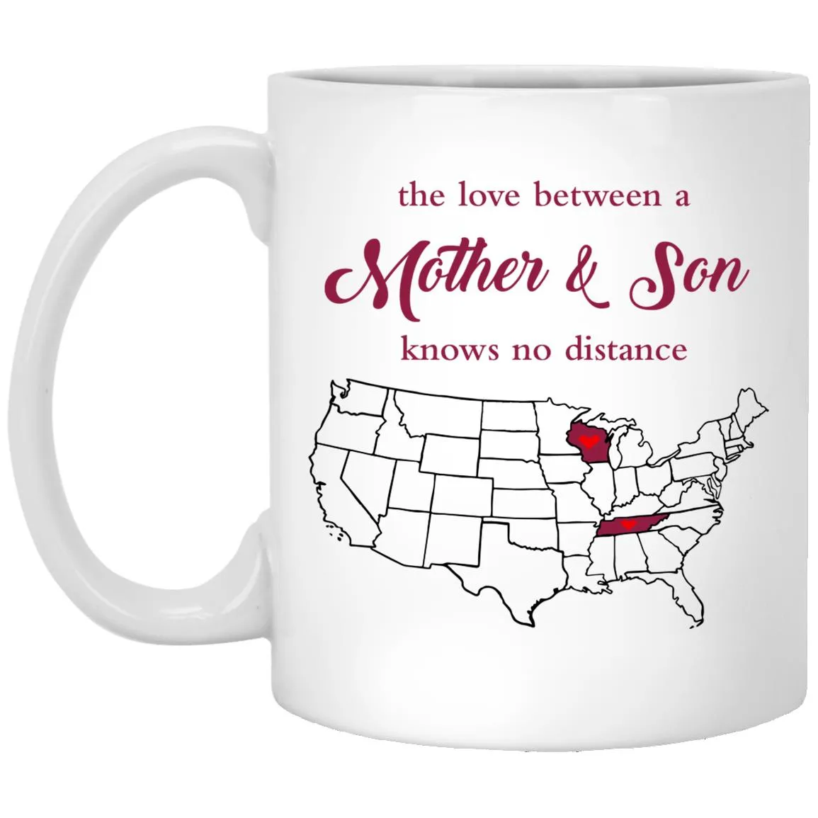 Wisconsin Tennessee The Love Between Mother And Son Mug