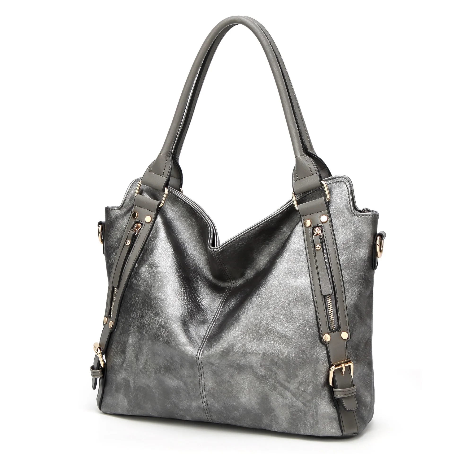 women Soft PU Leather shoulder bag - women's leather hobo handbags