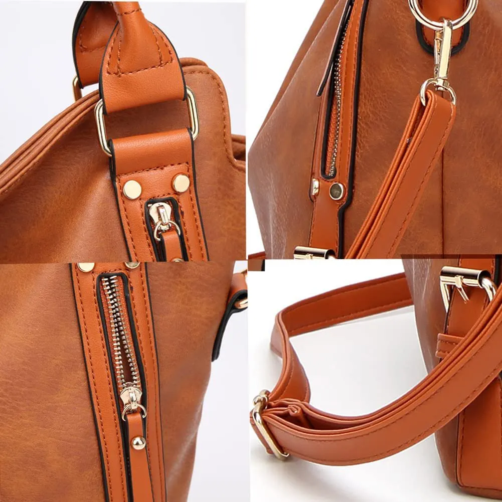women Soft PU Leather shoulder bag - women's leather hobo handbags