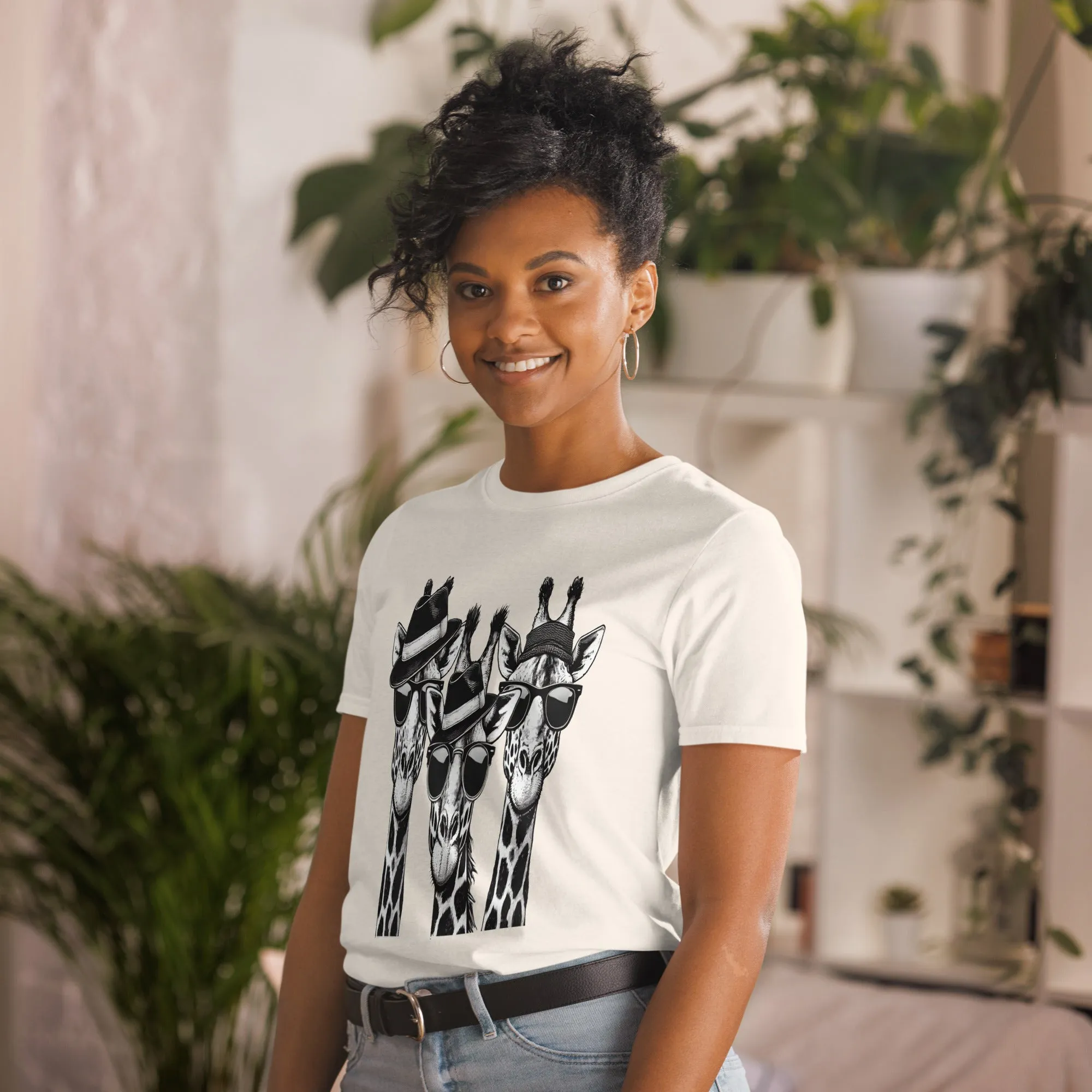 Womens Graphic short sleeve T-Shirt-Stylish Giraffes