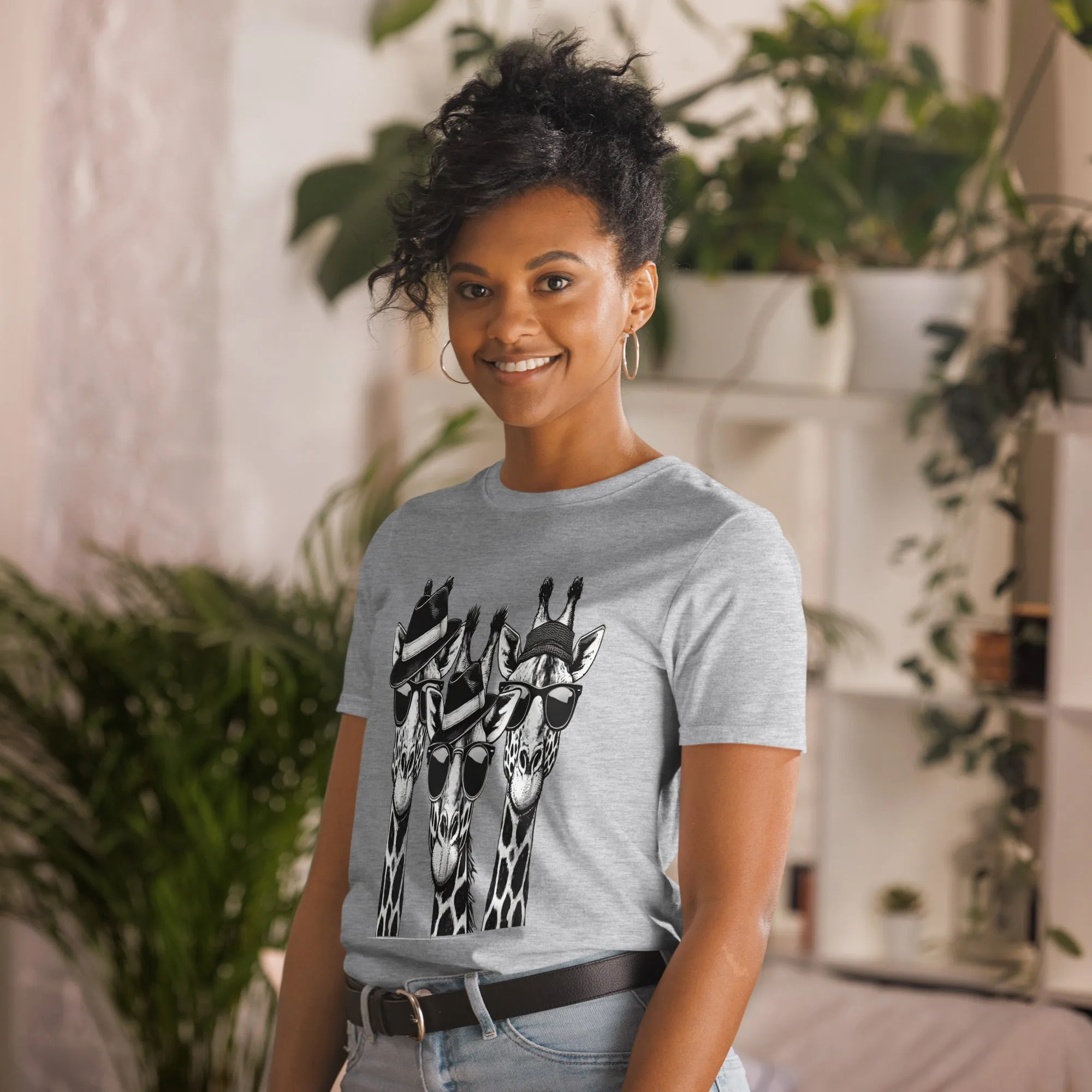 Womens Graphic short sleeve T-Shirt-Stylish Giraffes
