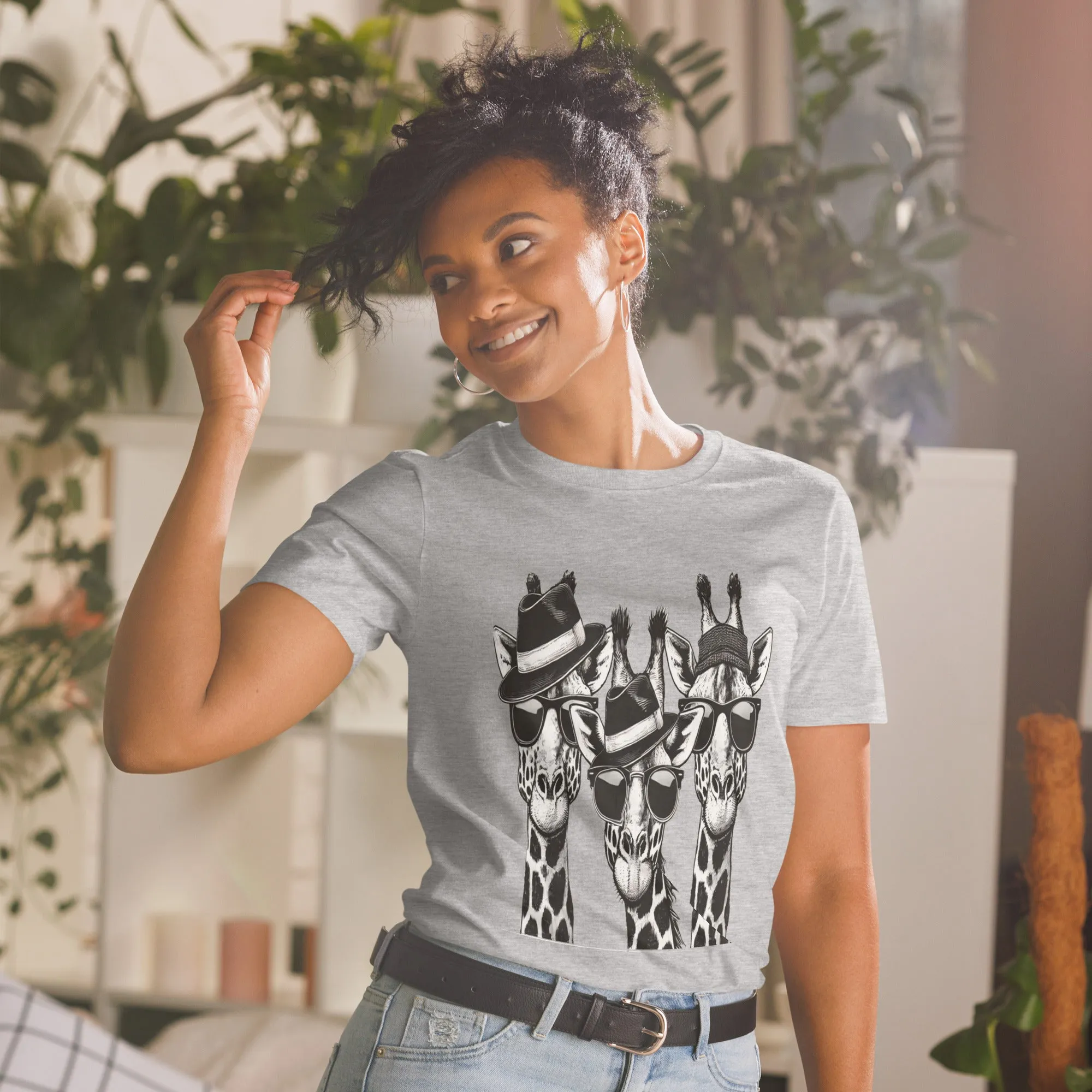 Womens Graphic short sleeve T-Shirt-Stylish Giraffes
