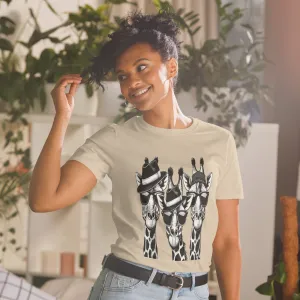 Womens Graphic short sleeve T-Shirt-Stylish Giraffes