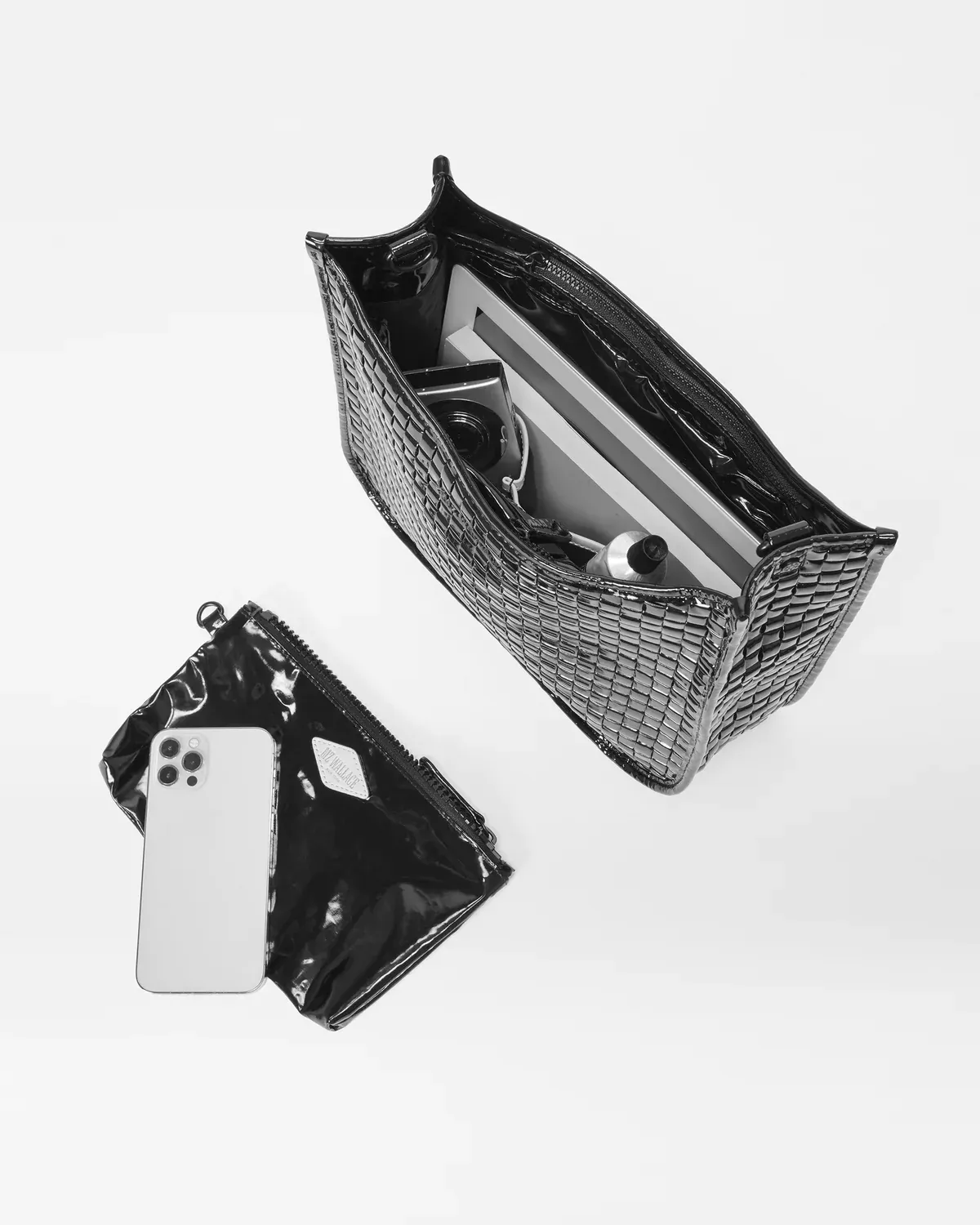 Woven Box Crossbody | Black