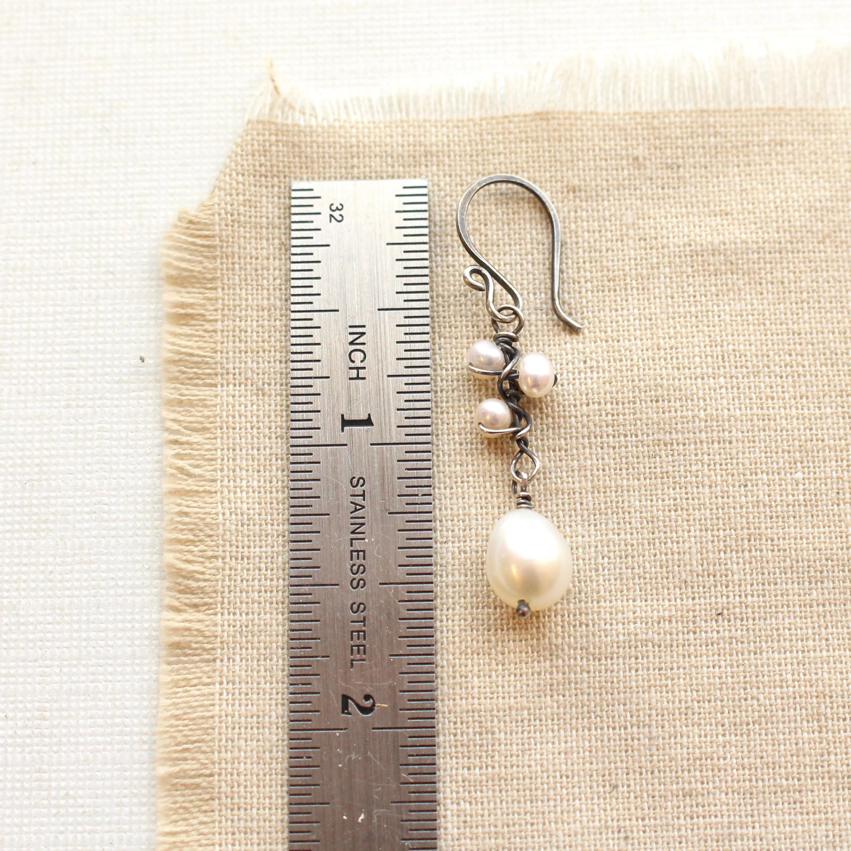 Wrapped Pearl Bud Vine Earrings