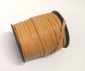 Yellow Iguana Print Slashed Cowhide Leather Cord Piping  5/16" (3 yds) 2095XCB