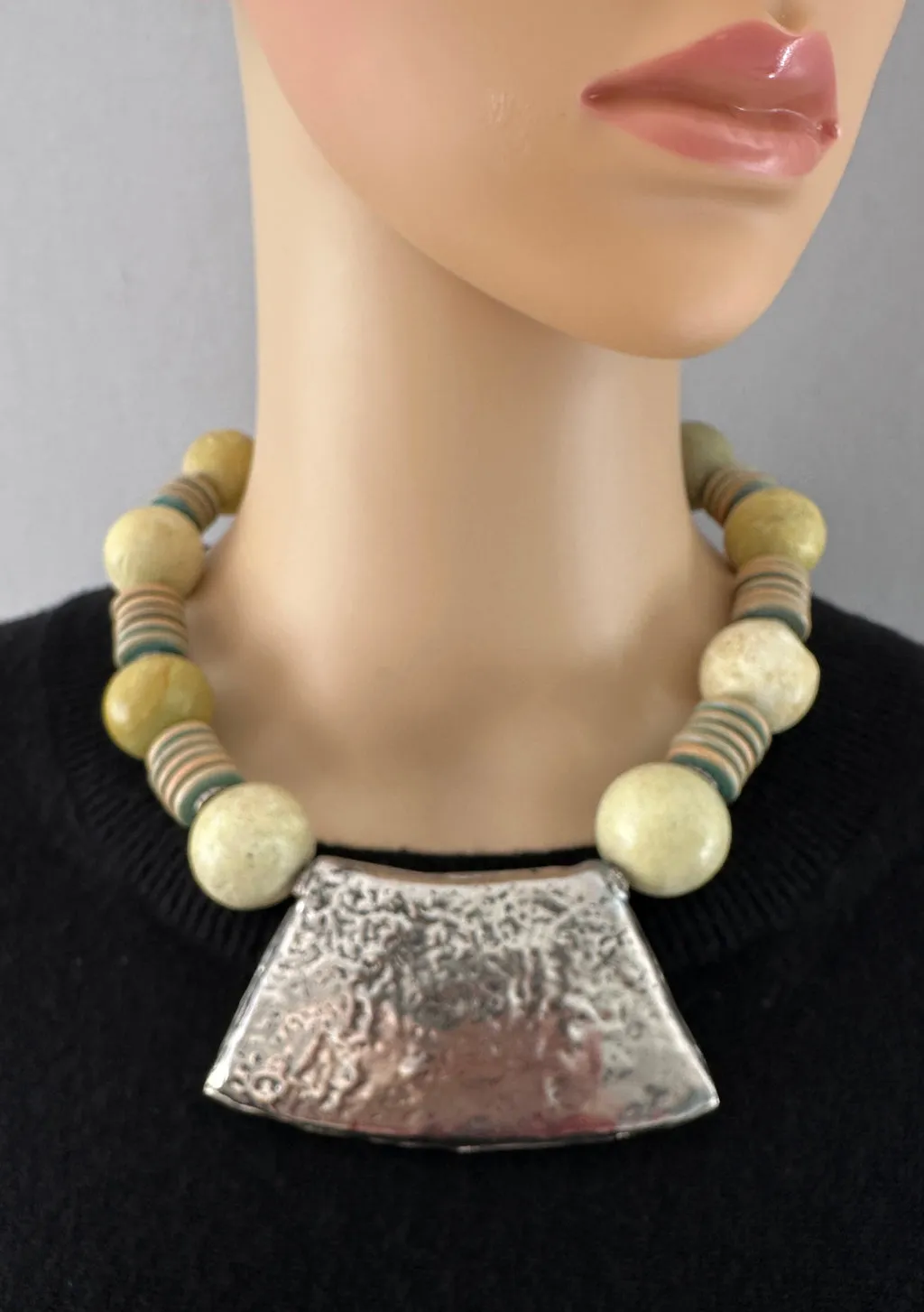 Yellow Turquoise Statement Necklace