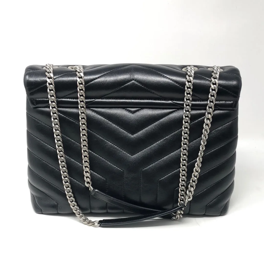 YSL Black Medium Matelesse Lou Lou Bag