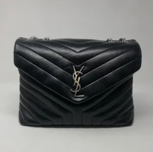YSL Black Medium Matelesse Lou Lou Bag