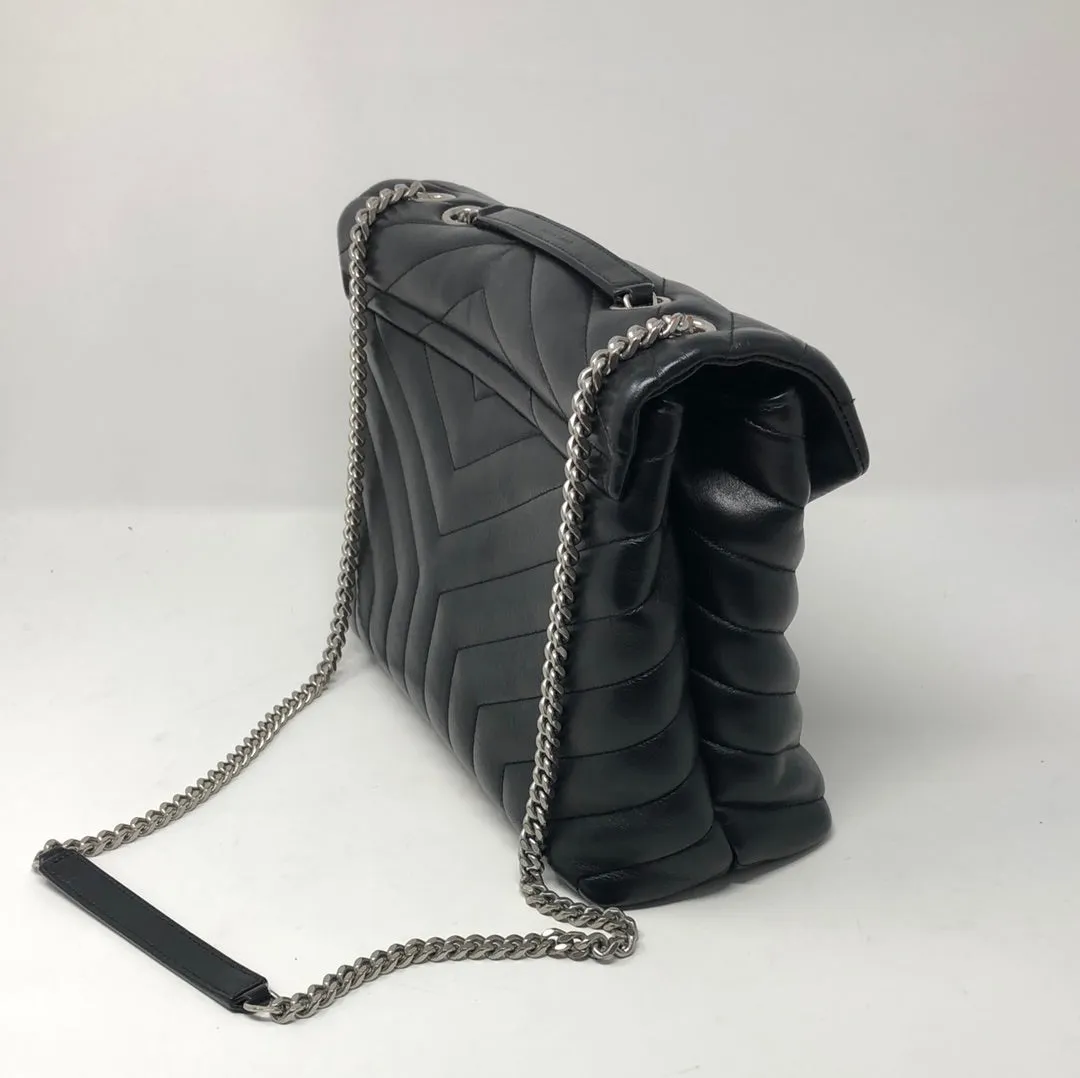 YSL Black Medium Matelesse Lou Lou Bag