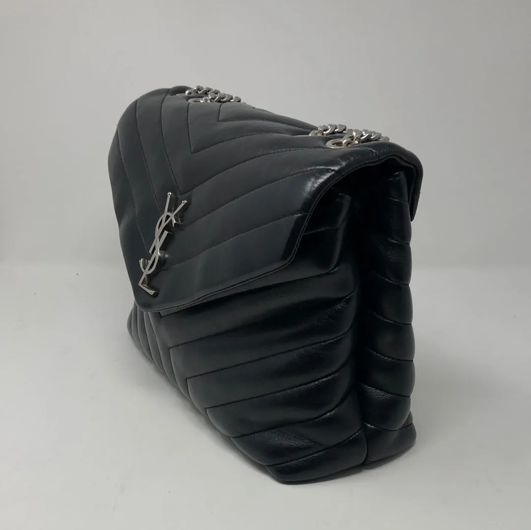 YSL Black Medium Matelesse Lou Lou Bag