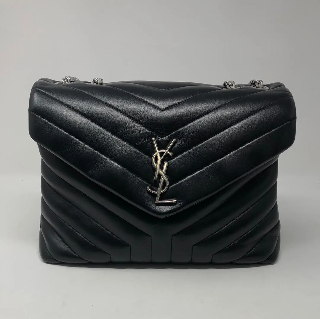 YSL Black Medium Matelesse Lou Lou Bag