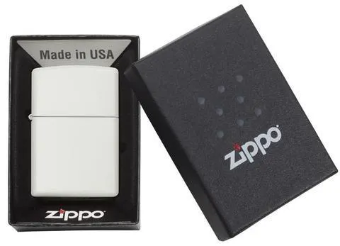 Zippo Classic White Matte Logo 214
